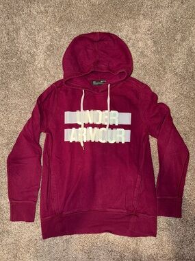 Under Armour Maroon Women's Pullover Hoodie with White Logo